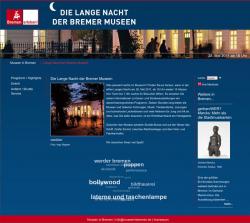 Internetpr�senz f�r die Bremer Museen zur langen Nacht der Museen