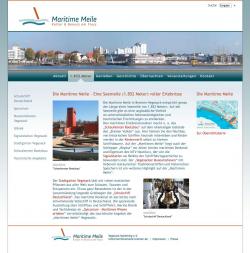 Screenshot der Internetpr�senz www.maritimemeile-bremen.de